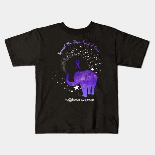 Alzheimer Awareness Spread The Hope Find A Cure Gift Kids T-Shirt by thuylinh8